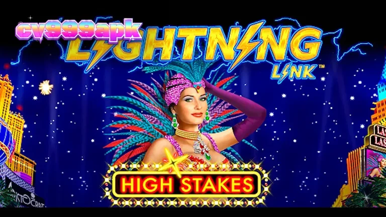 Tampilan antarmuka permainan slot Lightning Link High Stakes dengan nuansa kasino mewah.